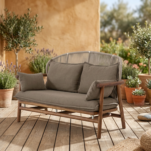 Modern Outdoor Garden <b>Sofa</b> Set <b>Rattan</b> Cushioned Waterproof Daybed Seating for Patio & Balcony - Product Image 4