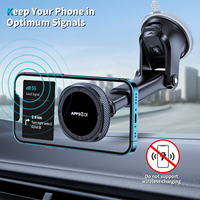 Support mural universel pour téléphone portable Accessoires de support de téléphone magnétique sous vide à 360 ° amélioré pour support de téléphone de voiture à bras long