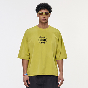 Camiseta Blanca para Hombre, 72% Algodón, 28% Sorona, Corte Cuadrado, Oversize, 240GSM, Secado Rápido, para Deportes al Aire Libre - Product Image 1