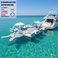 Plateforme flottante gonflable sur mesure Nova Large, bar de loisirs aquatiques, canapé, plateforme pour usage commercial, matériau PVC, divertissement aquatique