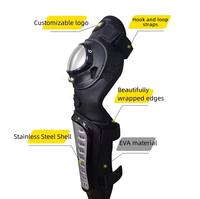 Protections de genoux et coudes de moto en acier inoxydable, protections de jambes pour la course tout-terrain, protection professionnelle, fermeture à lacets à ressort