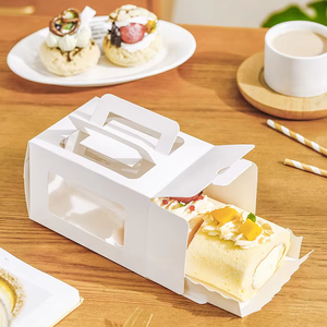 Grande boîte à gâteaux carrée portable avec fenêtre Fournitures de boulangerie Emballage Stratification brillante pour les aliments de qualité supérieure - Product Image 3
