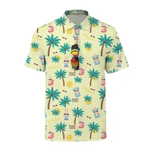 2024 изготовленный на заказ OEM дышащий спандекс полиэстер шелкография водолазка Гавайская сублимационная рубашка поло для гольфа Джерси