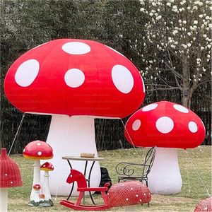 Modèle publicitaire géant gonflable de 4 m avec logo personnalisé, motif champignon souriant de dessin animé et maison féerique, pour parcs d'attractions, spectacles, scènes, événements et fêtes pour enfants - Product Image 6