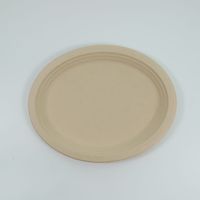 Teanhe P020 Ensemble de vaisselle jetable 100% biodégradable, assiettes ovales de 10 pouces en pulpe de bagasse compostable pour mariage
