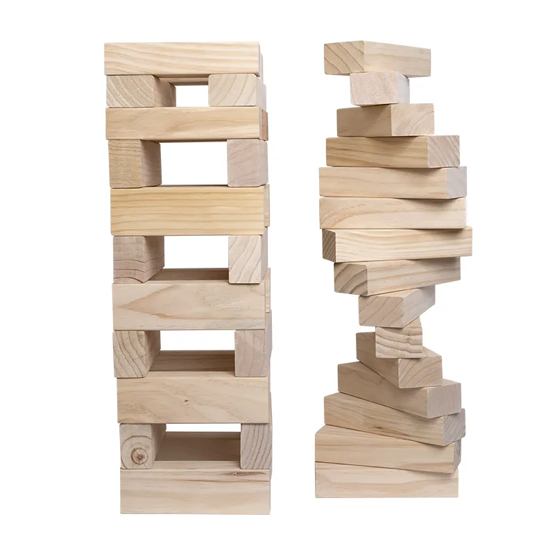COMMIKIラージタンブリングタワー木製ブロック木製ジャイアントブロックビルディング50 PCSパイン木製ビルディングブロックおもちゃ