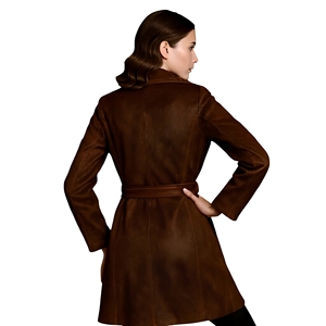 Chaqueta de Moto Vintage para Mujer, de Cuero de Oveja Premium, Ecológica, Impermeable, Corte Largo y Ajustado - Product Image 6