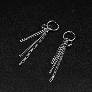 Pendientes de Acero de Titanio al por Mayor, Estilo <span class=keywords><strong>BTS</strong></span> <span class=keywords><strong>Jimin</strong></span>, Pendientes Minimalistas con Clip para Hombre y Mujer, Joyería Punk - Product Image 2