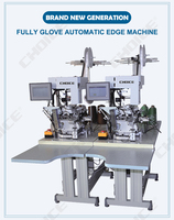Machine à coudre surjeteuse industrielle automatique GC5104EX-GLV-B avec étiquette et dispositif d'insertion élastique pour les gants