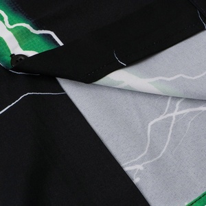 Ensemble décontracté deux pièces hip-hop avec t-shirt à col revers et épaules tombantes à manches courtes, motif Thunder, et short oversize - Product Image 6