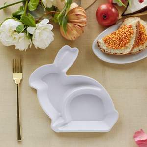 أطباق بيضاء مخصصة على شكل صحن فريد من نوعه من الميلامين والصفائح البلاستيكية - Product Image 6