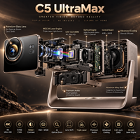 Projecteur laser triple 4K C5 UltraMax 4700 CVIA avec zoom optique 2x, déplacement de l'objectif, DLP, pour cinéma maison et jeux