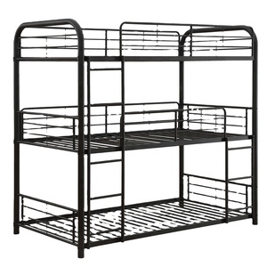 Adjustable Modern Triple <b>Metal</b> <b>Frame</b> Bunk <b>Bed</b> for Bedroom for School Hospital Dormitory Hotel-Available Sizes <b>Single</b> Queen King - Product Image 3