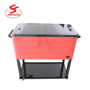 Outdoor Rolling Beer Insulated <strong>Cooler</strong> <strong>Box</strong> Cart <strong>on</strong> <strong>Wheel</strong> - Product Image 3