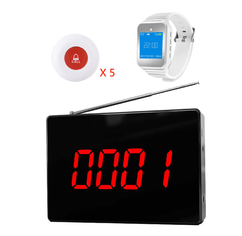 1 Watch+5 Call Button+1 Call Display Screen WH