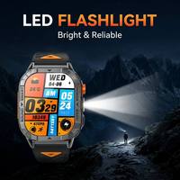 2,13 Zoll AMOLED Robuste K70A Herren Sport Smartwatch 480mAh Akku Anruffunktion 170+ Sportmodi IP68 Wasserdicht Taschenlampe Smartwatch