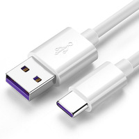 Câble de données USB 2.0 à charge rapide USB-A Type-C 5A, nickelé, blindage tressé haute vitesse, cuivre étamé, PVC, 1 mètre, Android/iOS