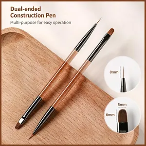 Stylo de conception pour nail art, outils de peinture avec pinceau pour gel d'extension d'ongles, pinceau pour gel à ongles, pour salon ou manucure DIY à domicile, 1 pièce - Product Image 1