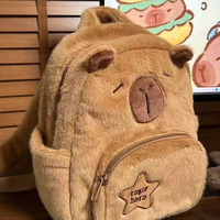 Le nouveau sac à dos en peluche Capybara grande capacité pour hommes et femmes est un sac d'école mignon en coton pur Capybara doux en coton pp