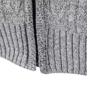 Nouveau automne et hiver cachemire <span class=keywords><strong>Cardigan</strong></span> hommes mi-long col haut pull ample grande taille couleur unie <span class=keywords><strong>laine</strong></span> tricoté manteau - Product Image 4