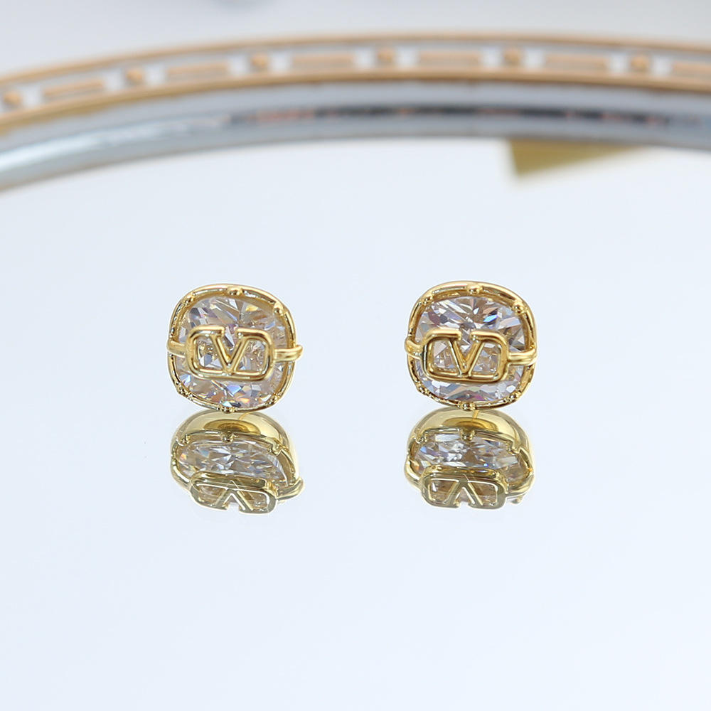 Blanco - pendientes de circonitas