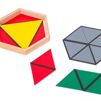 QISHOU Montessori – Jeu de construction géométrique en bois avec triangles, jouet éducatif pour l'apprentissage des mathématiques, pour enfants de 3 ans et plus, développement cognitif