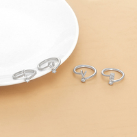 Bague en argent 925, zircone cubique, bijoux Top de mode, lettre initiale pour femmes