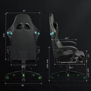 <span class=keywords><strong>Silla</strong></span> <span class=keywords><strong>Gamer</strong></span> Ergonómica de Carreras Gravedad Cero <span class=keywords><strong>Razer</strong></span> con Logo Personalizado de Alta Calidad, Masaje, Refrigeración y Altura Ajustable para Computadora - Product Image 3