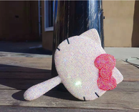 Miroir de maquillage en plastique à poignée unique, miroir de princesse girly, miroir brillant et adorable en carton