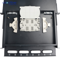Panneau de brassage à fibres optiques coulissant 24 ports SC OM3 Duplex 48F pour système de communication FTTH
