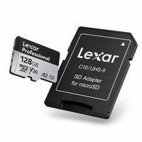 Kartu Memori Flash TF Lexar Professional SILVER 128GB Kelas 10 UHS-I U3 V30 A2 Kecepatan Tinggi 160MB/s
