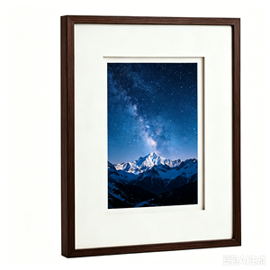 Cadre photo mural moderne <span class=keywords><strong>Fabian</strong></span> Clarke London fait main avec impression UV 6x4 en MDF bois foncé, double passe-partout blanc, portrait ou paysage - Product Image 3