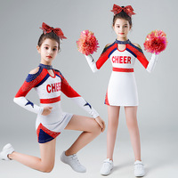 Trajes de una Pieza de Manga Larga para Competencia de Aeróbics, Trajes de Animadoras para Niños