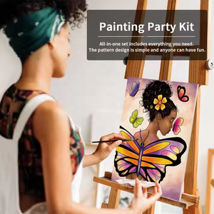 Kit de Peinture sur Toile pour Filles Motif Papillon, Peinture Acrylique Pré-dessinée pour Peintures par Numéros, Kit de Peinture DIY par Numéros - Product Image 3