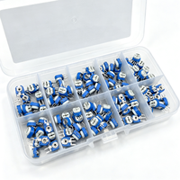 Kit de 100 Potenciómetros Trimmer Verticales RM063, 10 Valores, 500 Ohm-1MΩ, Multivuelta, Ajustables, con Caja