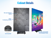 Affiche LED d'intérieur P1.86 P2 P2.5, écran LED pliable à 3 côtés, écran LED pliable pour magasin de bijoux