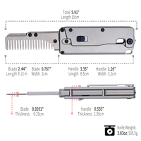 Couteau pliant EDC en titane TGZUO avec peigne, couteau de poche tactique multifonctionnel, brise-vitre de précision CNC, outil de survie