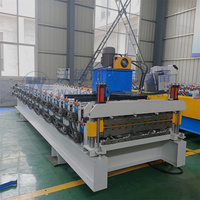 Máquina Formadora de Tejas de Acero TR4+TR5 IBR de Doble Capa, con Motor, Bomba y Control PLC, Alta Seguridad, 220/380V, Espesor de 0.3-0.8mm