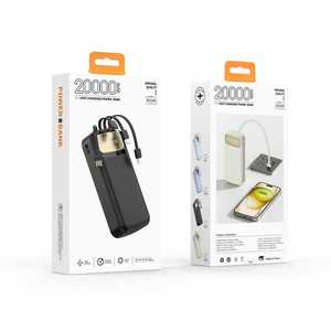 Nouvelle <span class=keywords><strong>batterie</strong></span> <span class=keywords><strong>externe</strong></span> en plastique à charge rapide avec câble, capacité de 20 000 mAh, <span class=keywords><strong>batterie</strong></span> au lithium polymère personnalisée, cadeau - Product Image 1