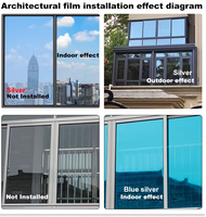 Película Solar para Ventanas Innofilms Premium Luxury Silver Blue PET de 2mil, Tinte de Seguridad para Edificios, Protección UV, 8% VLT, Rechazo IR del 90%