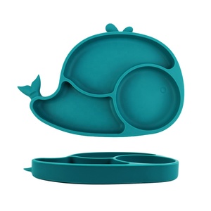 Assiette en silicone personnalisée, production de moules sur mesure, vaisselle pour bébé, vente en gros d'usine, OEM, ensemble d'assiettes de couleur personnalisée - Product Image 1