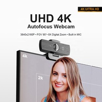 Anywii 4K UHD 30fps Webcam 8MP Enfoque automático Cámara web USB Micrófono de reducción de ruido incorporado para PC Video Call Zoom Streaming