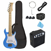 Travel Guitar Kit Size 3/4 Electric Guitar Maple Neck Body Glossy Finish Accessories Including 5 Watt Amplifier OEM