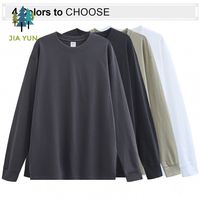 T-shirt à manches longues en coton de haute qualité, impression de logo personnalisé, tee-shirt uni pour homme, vente en gros