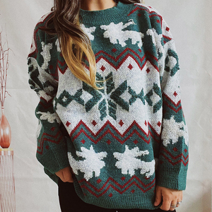 <strong>Women</strong> Sweater <strong>Christmas</strong> Deer Knitted Long Sleeve O-Neck Ladies <strong>Jumper</strong> Fashion Casual Winter Autumn Pullover Clothes <strong>Plus</strong> <strong>Size</strong> - Product Image 3