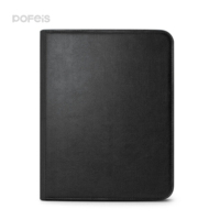 Portafolio de Cuero Personalizado con Cierre para Tablet, con Tarjetero, Carpeta de Cuero PU Hecha a Mano, Funda para iPad y Bloc de Notas
