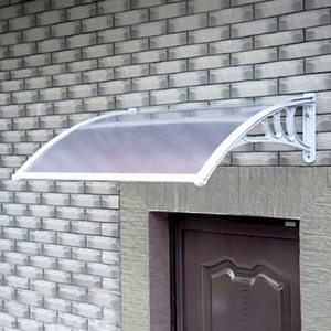 Auvent Amas 80*120CM Noir avec support en polycarbonate pour porte ou balcon - Product Image 1