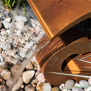 Fuente de Agua de Mesa Irregular de Acero Corten GNEE con Acabado Rojo Oxidado para Uso en Interiores/Exteriores en Hoteles y Restaurantes - Product Image 2
