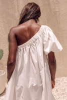Robe longue d'été à une épaule et manches courtes pour femme, coupe ample et décontractée, couleur unie, imprimé personnalisé, idéale pour les vacances
