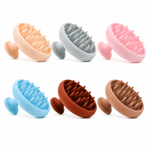 Wholesale Silicone <b>Scalp</b> Massager Shampoo <b>Brush</b> Soft Bristle Hair Washing Scrubber Comb with Ergonomic Handle for <b>Scalp</b> Care - Product Image 1
